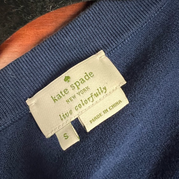Kate Spade Pearl and Diamond / Crystal navy cardigan - small - Picture 5 of 7